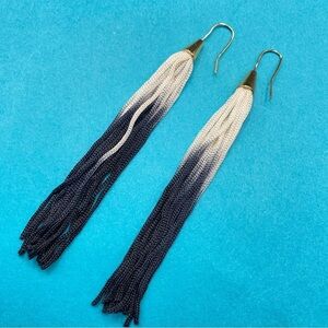 Satin Tassel Ombré Long Silky Earrings